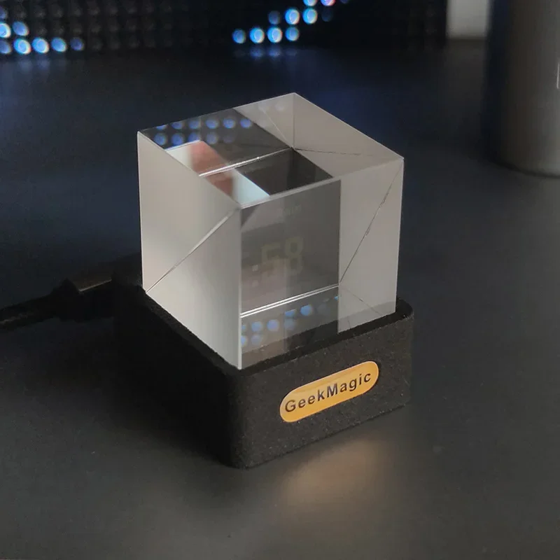 smart pixel clock holographic crystal cube