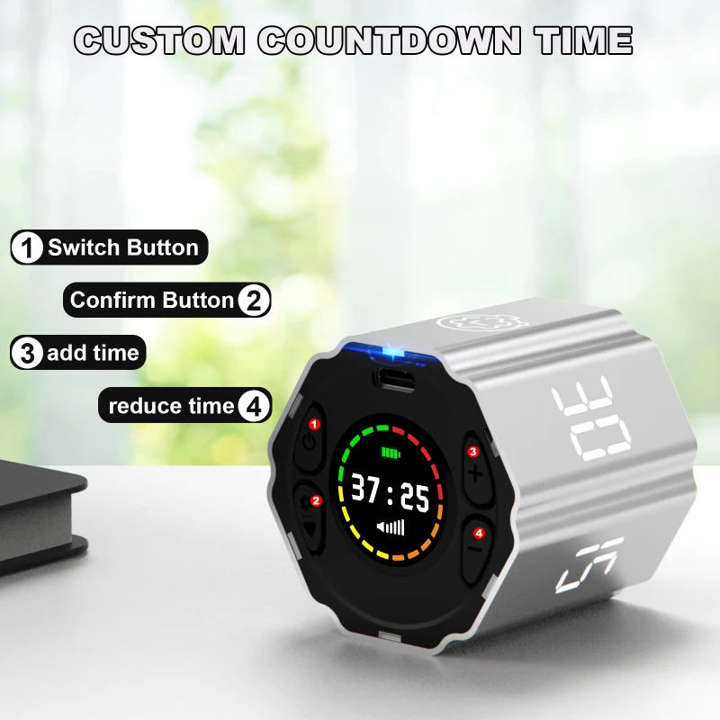 XMSJ Flip Cube Timer — 5-in-1 Visual Timer for Work, Study & Kitchen - Image 13