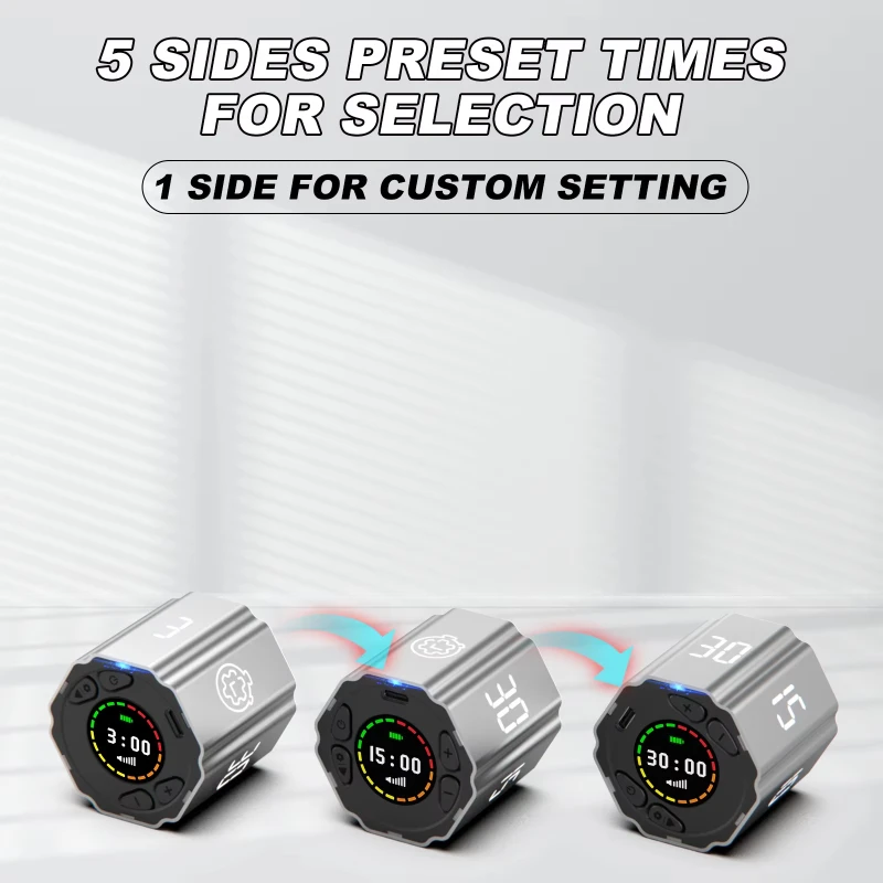 XMSJ Flip Cube Timer — 5-in-1 Visual Timer for Work, Study & Kitchen - Image 15