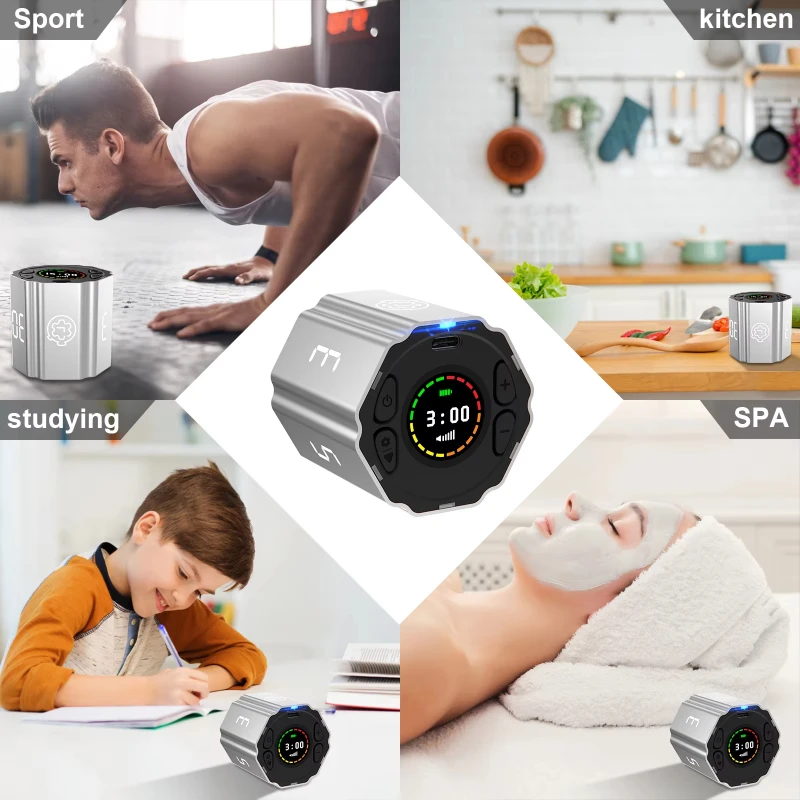 XMSJ Flip Cube Timer — 5-in-1 Visual Timer for Work, Study & Kitchen - Image 16