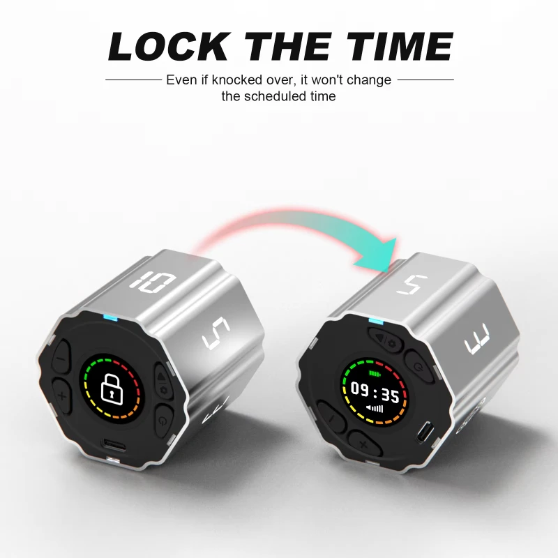 XMSJ Flip Cube Timer — 5-in-1 Visual Timer for Work, Study & Kitchen - Image 12